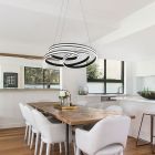 Suspension moderne noire, Elyse, 60W, couleur réglable LED