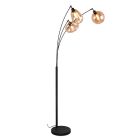 Lampadaire design ambre, Sybren, avec interrupteur