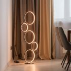 Lampadaire moderne noir, Robon, 36W, 3000K LED, avec interrupteur