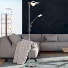 Lampadaire liseuse moderne nickel, Yazid, 32W, couleur réglable LED, avec variateur tactile