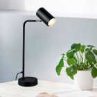 Lampe de table moderne noire, Kaso, avec interrupteur