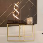 Lampe de table design laiton, Sylvian, 20W, blanc chaud à froid réglable LED, avec variateur tactile