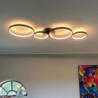 Lampe plafond moderne noire, Robon, 37W, 3000K LED