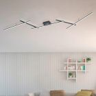 Lampe plafond moderne noire, Nadja, 22W, RGBW LED, avec télécommande