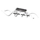 Plafonnier design chromé, Sylvian, 41W, blanc chaud à froid réglable LED, gradable en 3 étapes