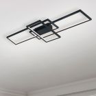 Lampe plafond moderne anthracite, Jetse, 36W, RGBW LED, avec télécommande