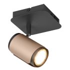 Spot mural moderne marron, Quintijn, avec interrupteur