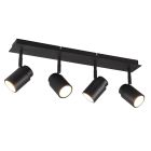 Spot plafond salle de bain moderne noir, Nelis, IP44