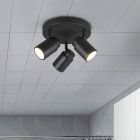Spot plafond salle de bain moderne noir, Nelis, IP44