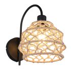 Applique murale rustique marronne, Liduina, avec interrupteur