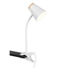 Lampe à pince moderne blanche, Rahul, 4,5W, 3000K LED, avec interrupteur