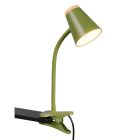 Lampe à pince moderne verte, Rahul, 4,5W, 3000K LED, avec interrupteur