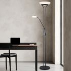 Lampadaire liseuse moderne noir, Fredrika, 27W, 3000K LED, avec variateur tactile