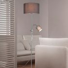 Lampadaire liseuse moderne nickel, Edina, avec interrupteur