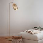 Lampadaire moderne marron, Delana, avec interrupteur