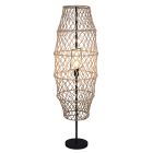 Lampadaire rustique marron, Liduina, avec interrupteur