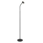 Lampadaire moderne noir, Suradj, avec interrupteur