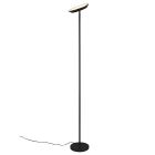 Lampadaire moderne noir, Shahid, 17W, blanc chaud à froid réglable LED, avec variateur tactile