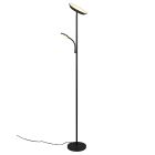 Lampadaire moderne noir, Shahid, 17W, blanc chaud à froid réglable LED, avec variateur tactile