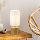 Lampe de table en bois marronne, Job, avec interrupteur