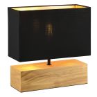 Lampe de table en bois marronne, Job, avec interrupteur