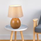 Lampe de table en céramique beige, Yet, avec interrupteur