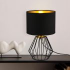 Lampe de table moderne noire, Kjell, avec interrupteur