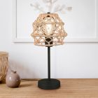 Lampe de table rustique marronne, Liduina, avec interrupteur