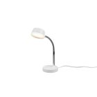 Lampe de bureau moderne blanche, Fabio, 4,5W, 3000K LED, avec interrupteur