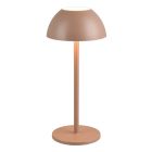 Lampe de table d'extérieur rechargeable moderne marronne, Rakesh, 1,7W, 3000K LED, IP54, gradable en 3 étapes