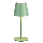 Lampe de table rechargeable en métal verte, Priya, 1,6W, blanc chaud à froid réglable LED, gradable en 3 étapes