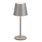 Lampe de table rechargeable en métal grise, Priya, 1,6W, blanc chaud à froid réglable LED, gradable en 3 étapes