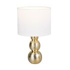 Lampe de table en céramique dorée, Leonhard, avec interrupteur