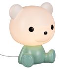 Lampe de table pour enfants en plastique verte, Lumibear, 0,3W, RGB LED, avec interrupteur