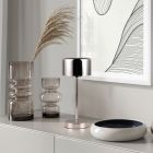 Lampe de table rechargeable moderne chromée, Dustin, 1W, 3000K LED, avec variateur tactile