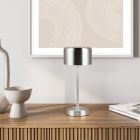 Lampe de table rechargeable moderne nickel, Dustin, 1W, 3000K LED, avec variateur tactile