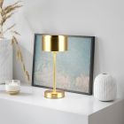 Lampe de table rechargeable moderne laiton, Dustin, 1W, 3000K LED, avec variateur tactile