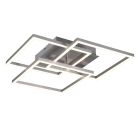 Lampe plafond moderne nickel, Bibiana, 28W, blanc chaud à froid réglable LED, avec télécommande