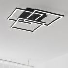 Lampe plafond moderne noire, Bibiana, 28W, blanc chaud à froid réglable LED, avec télécommande