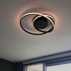 Lampe plafond moderne noire, Sassandra, 22W, 3000K LED, gradable en 3 étapes