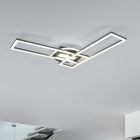Lampe plafond moderne nickel, Jadon, 30W, blanc chaud à froid réglable LED