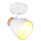 Spot mural moderne blanc, Riette, avec interrupteur