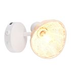 Applique murale en rotin marronne, Sijmen, avec interrupteur