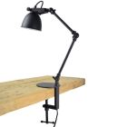 Lampe à pince noire industrielle, Morani, avec interrupteur