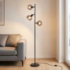 Lampadaire gris moderne, Avery, avec interrupteur
