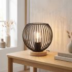 Lampe de table noire industrielle, Wiro, avec interrupteur