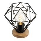 Lampe de table noire industrielle, Jochem, avec interrupteur