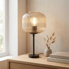Lampe de table ambre design, Charlois, avec interrupteur