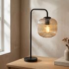 Lampe de table ambre design, Charlois, avec interrupteur
