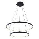 Suspension noire design, Kubra, 50W, blanc chaud à froid réglable LED